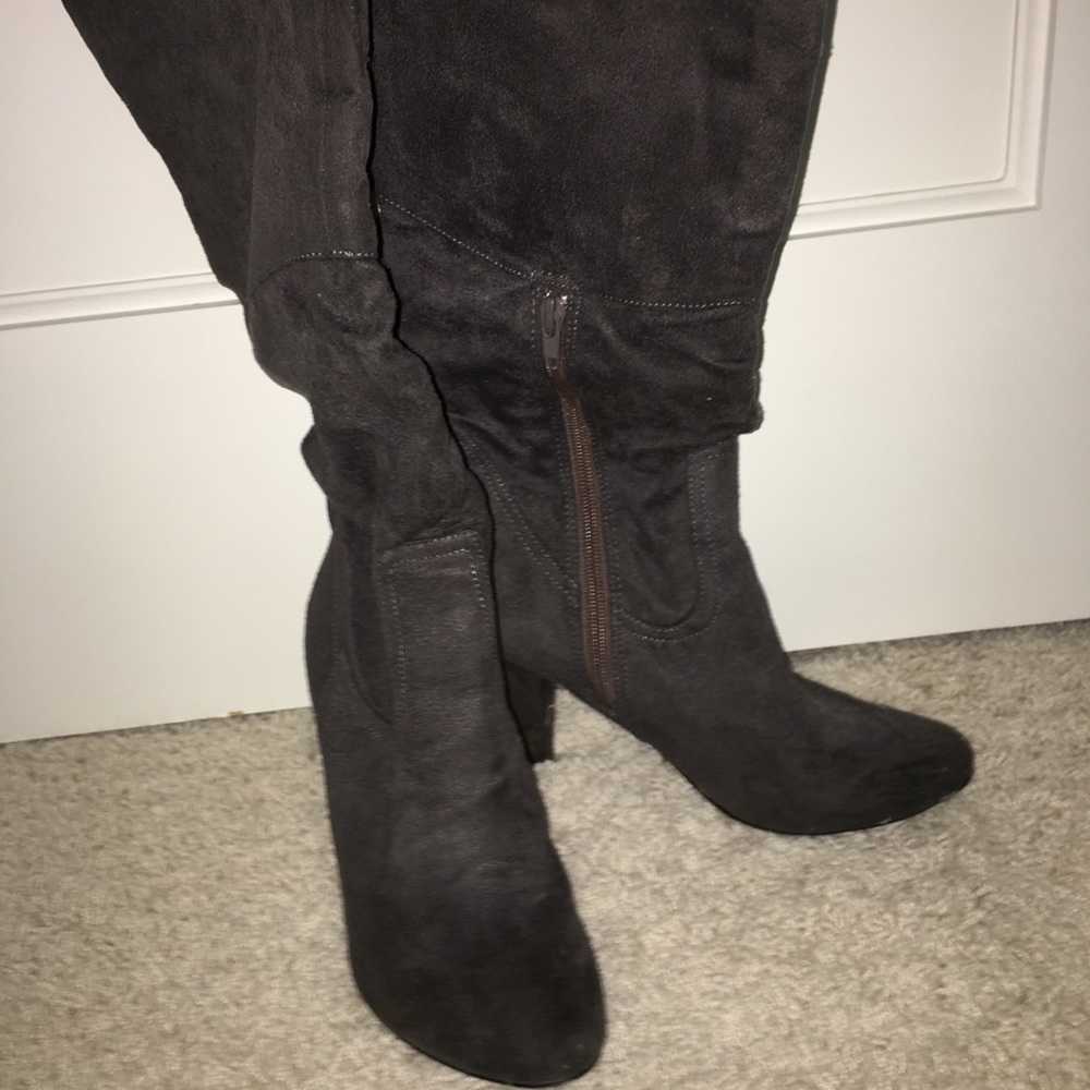 Grey Heeled Boots